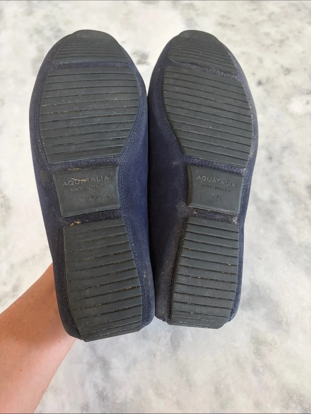Aquatalia Men's Blue Suede Penny Loafers